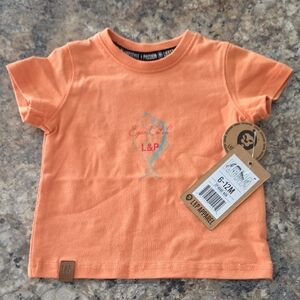 L&P Apparel Size 6-12 Months Kids Orange NEW Fish T-Shirt SMALL DEFECT